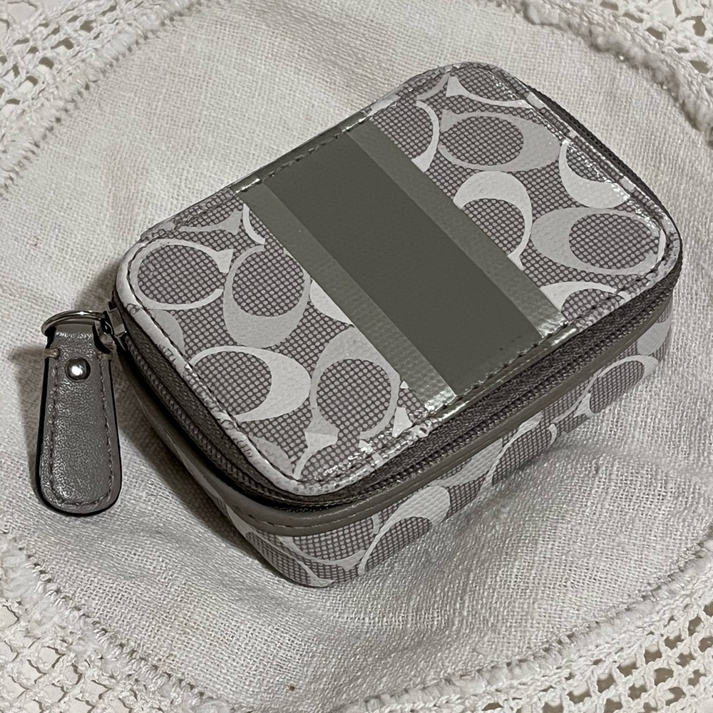 RARE COACH Grey Pill Box, Jewelry, or Accessory Case